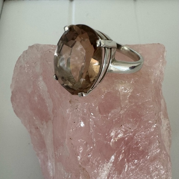 Smoky quartz sterling silver ring size 7.75 - Picture 4 of 4